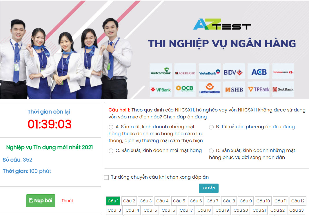 thi nghiệp vụ AZtest